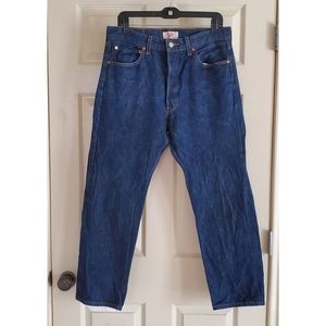 EUC Y2K Levi's Original 501 Jeans 2008 Straight Leg Size W34 L30 Dark Wash Blue